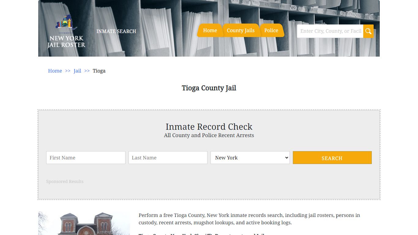 Tioga County Jail - Jail Roster Search